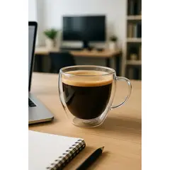 GENERICO - Set 2 Tazas Espresso Vidrio Doble Pared Premium 80ml - La Cream