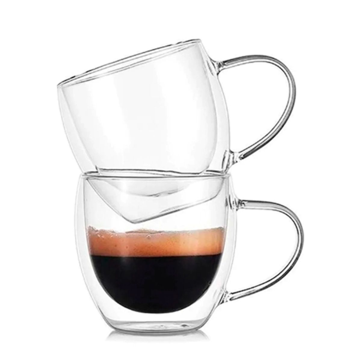 GENERICO - Set 2 Tazas Espresso Vidrio Doble Pared Premium 80ml - La Cream