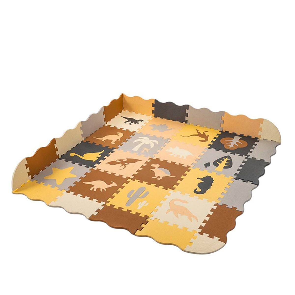 WAKESHOME - Piso Goma Eva 36 Piezas Antigolpes Bebes Puzle Dinosaurio