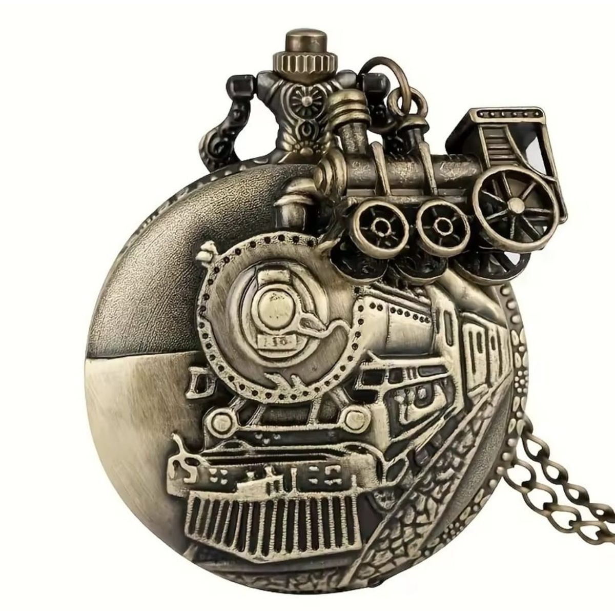 GENERICO - RELOJ DE BOLSILLO VINTAGE TREN LOCOMOTORA