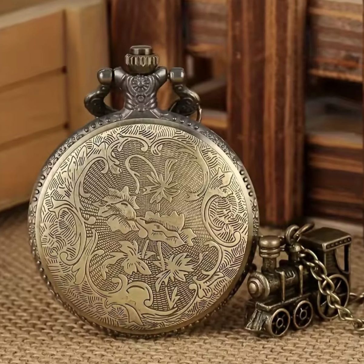 GENERICO - RELOJ DE BOLSILLO VINTAGE TREN LOCOMOTORA