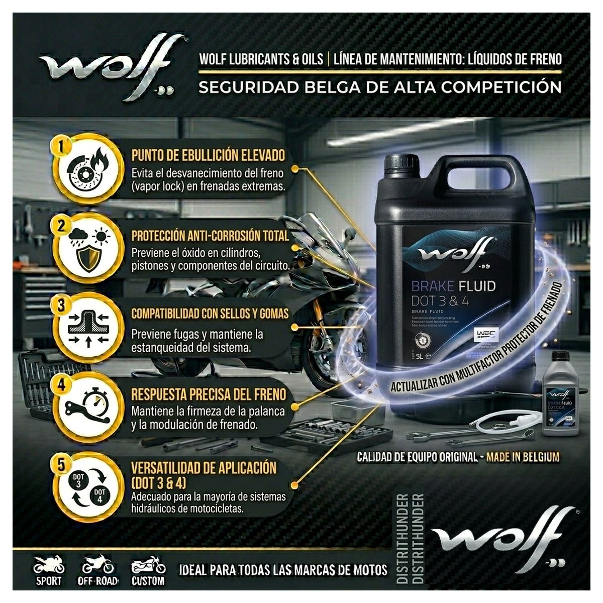 GENERICO - WOLF BRAKE FLUID DOT 3-4 500ML