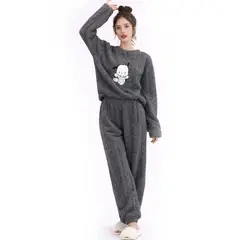 MORLAN - Pijama Mujer Plush Trenzado Invierno Set Calido Pochacco