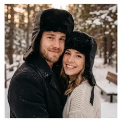 EKOL TACTICA MILITAR - Gorro de Invierno Tipo Ushanka Ruso en Cuero Negro y Piel Sintética