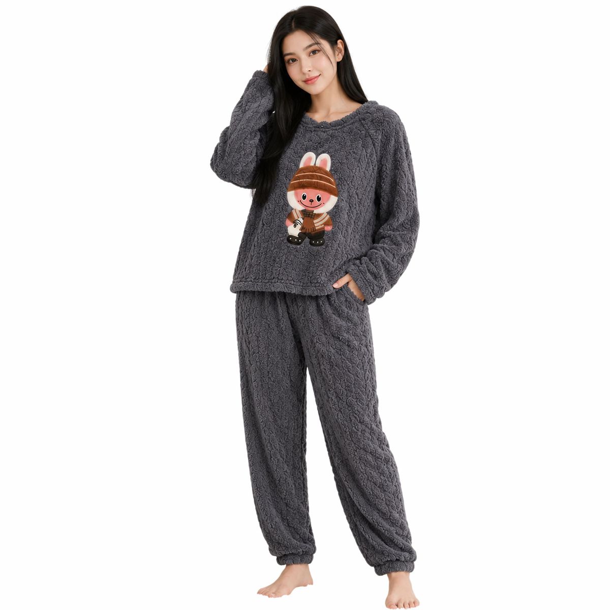 MAYORAL - Pijama Mujer Plush Trenzado Invierno Set Calido Bubu