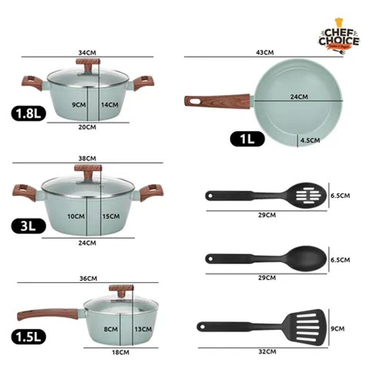 KOBA - Juego Batería Cocina Granito Antiadherente Olla Sartén 10 Piezas KOBA
