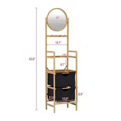 GENERICO - Estante Organizador de Baño 4 Niveles con Espejo