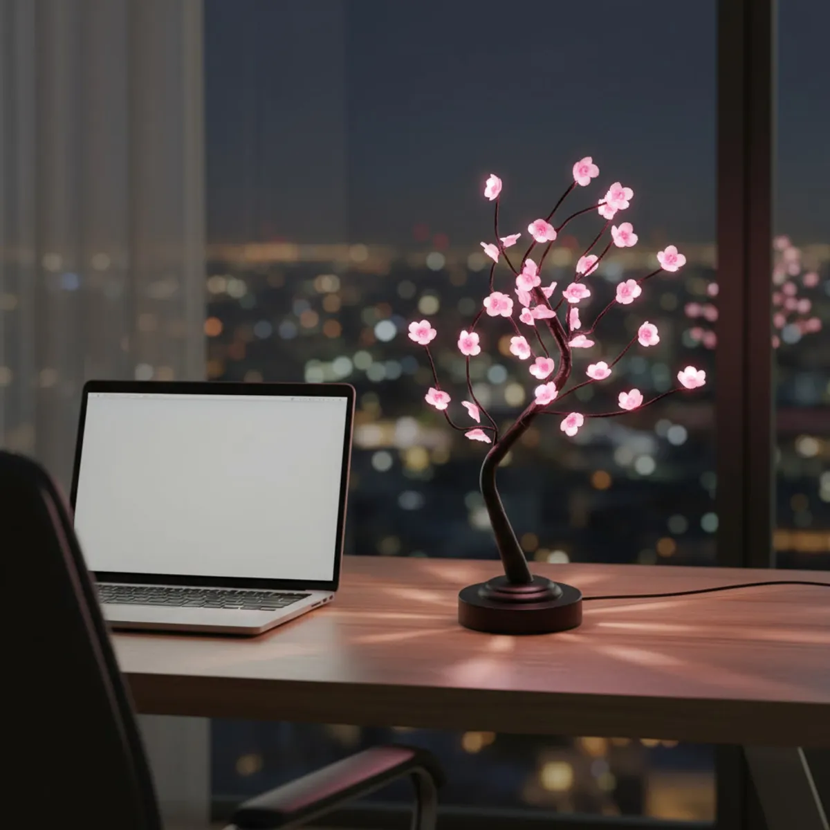 GENERICO - Lampara Velador Arbol Bonsai 36 LED USB Decoracion Mesa
