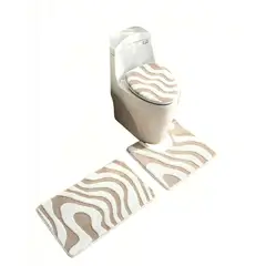 GENERICO - CONJUNTO DE 3 PIEZAS PARA BAÑO CON DISEÑO DE CEBRA 2