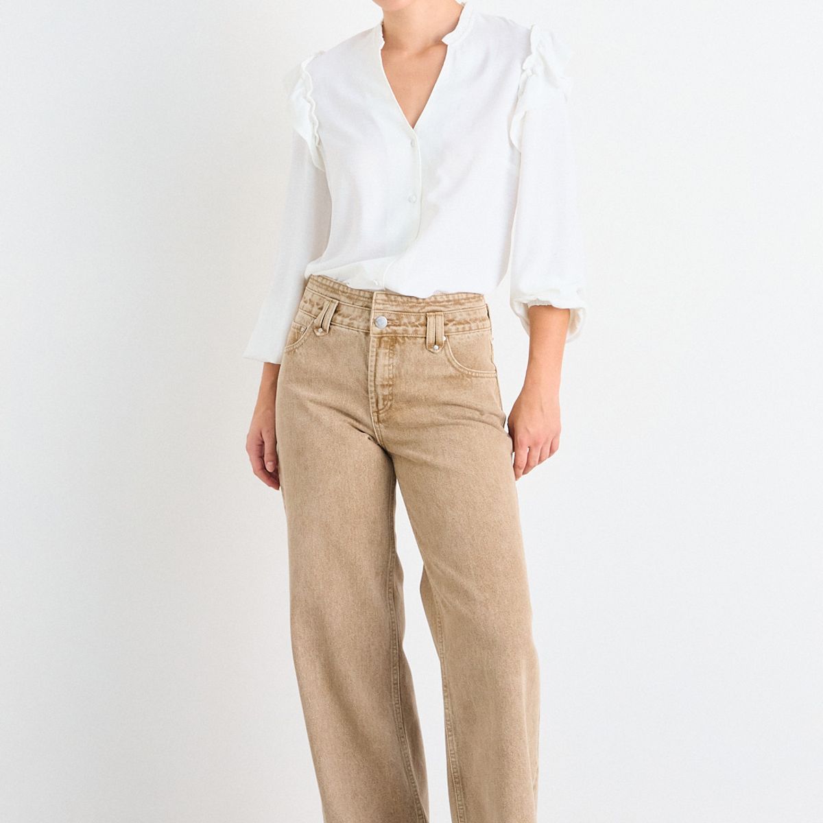 IO - Blusa Lisa Mujer Crudo Io