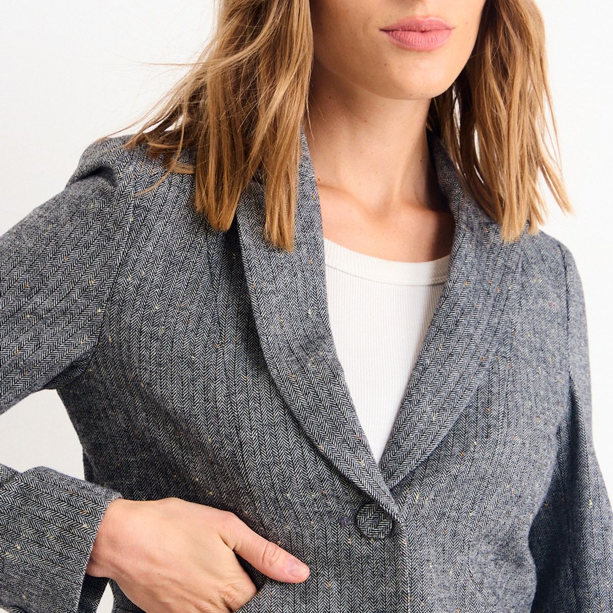 IO - Blazer Liso Mujer Gris Io
