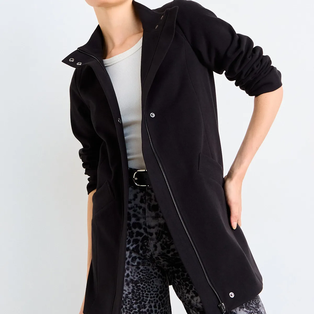 IO - Chaqueton Liso Mujer Negro Io