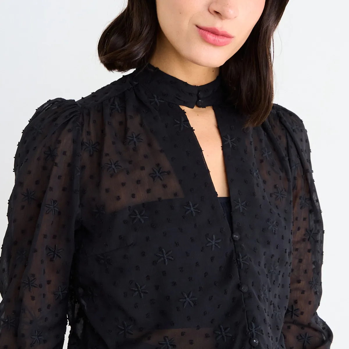IO - Blusas Manga Larga Mujer Negro Io