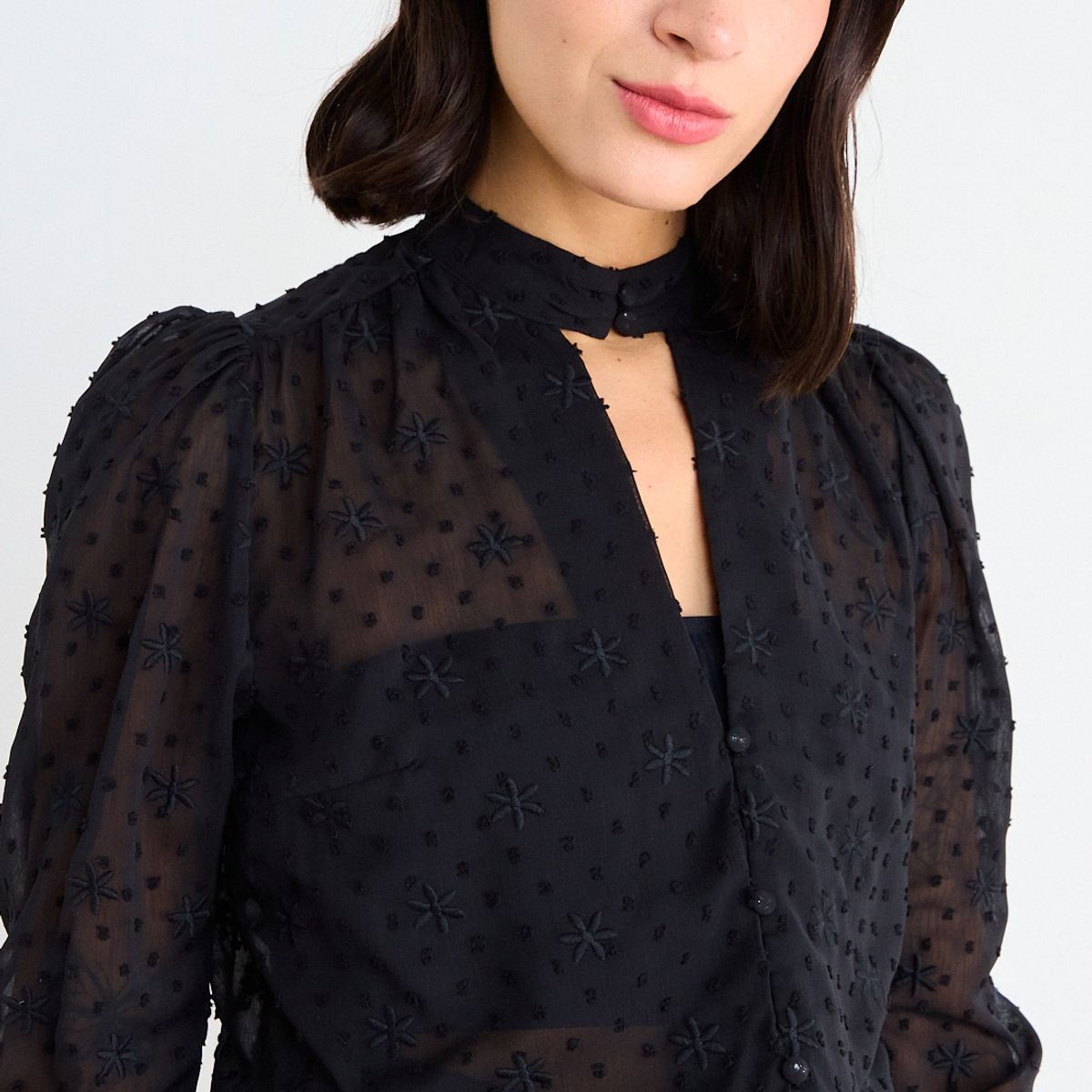 IO - Blusas Manga Larga Mujer Negro Io