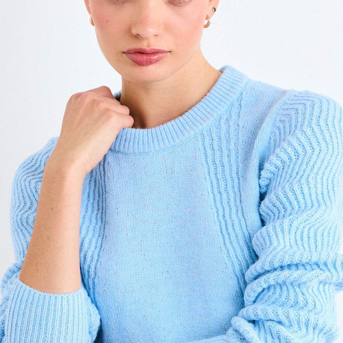IO - Sweater Cuello Redondo Mujer Celeste Io