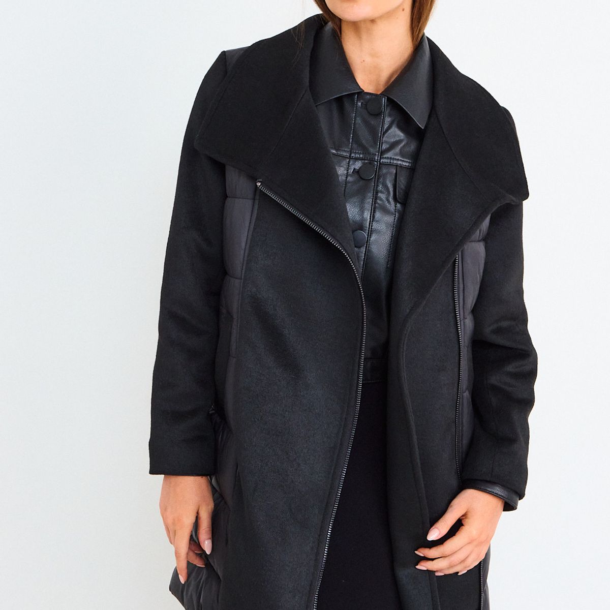 ASH - Chaquetón Liso Mujer Negro Ash