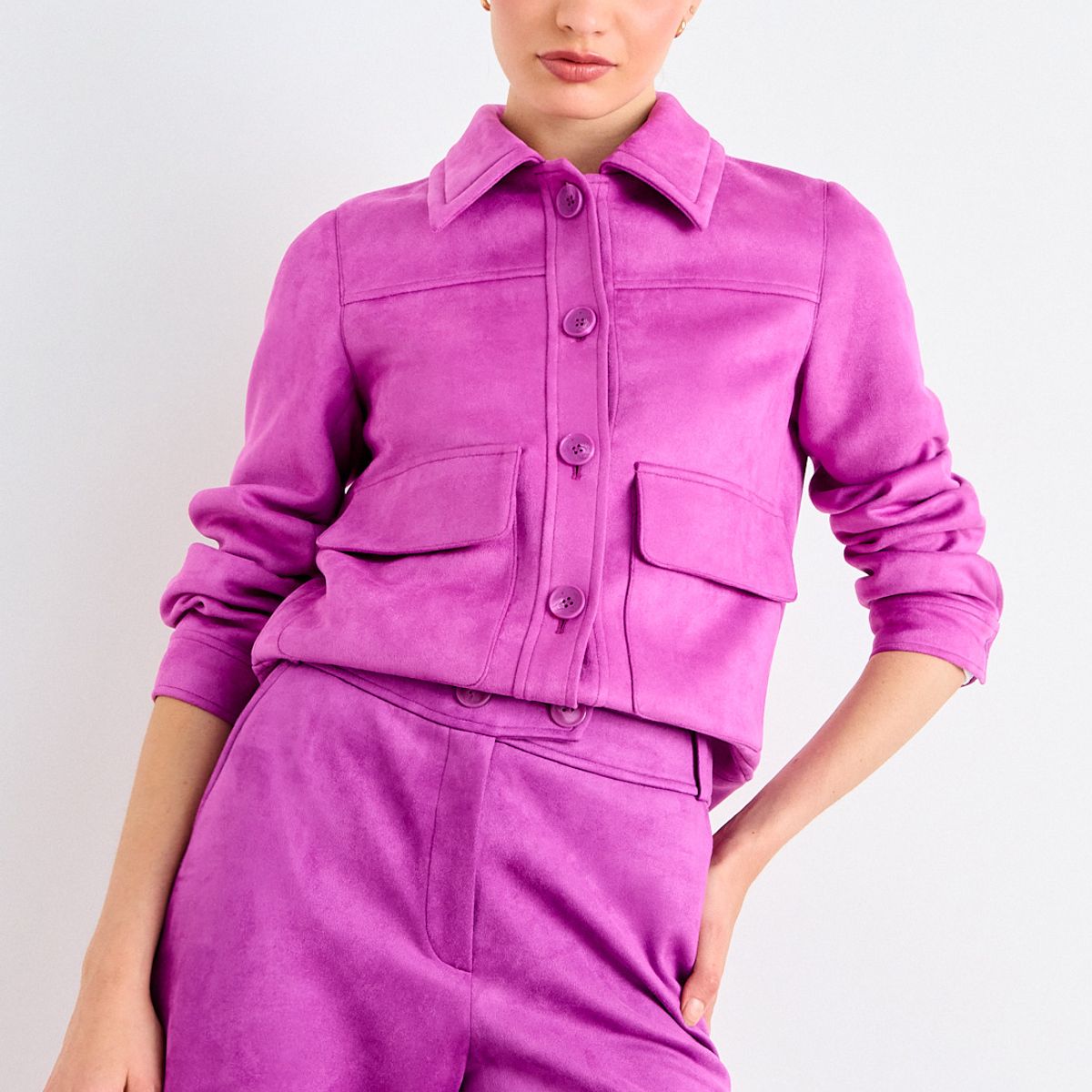IO - Casaca Lisa Mujer Fucsia Io