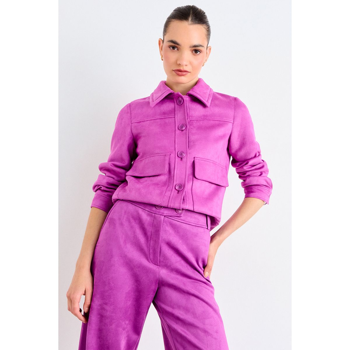 IO - Casaca Lisa Mujer Fucsia Io