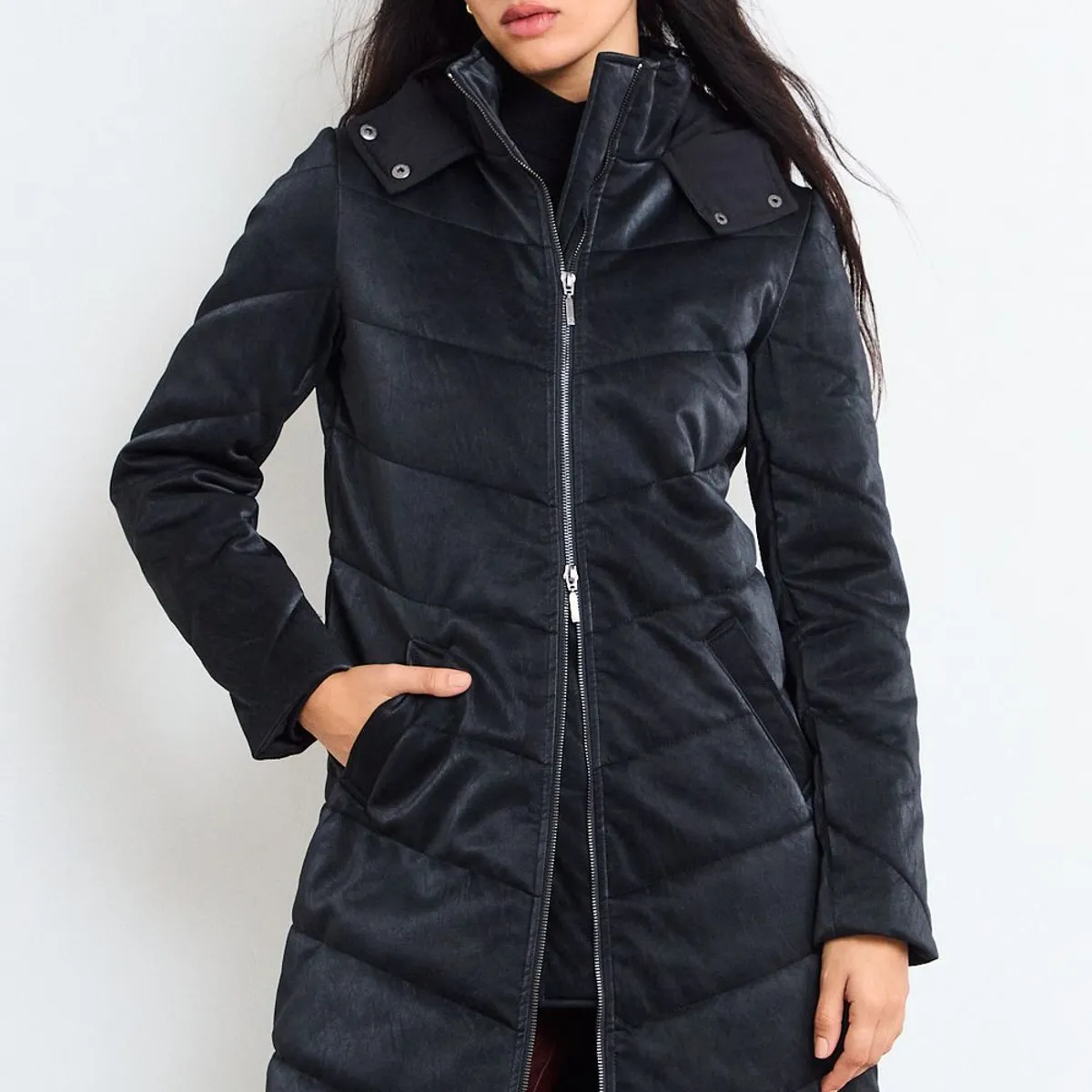 IO - Parka Lisa Mujer Negro Io
