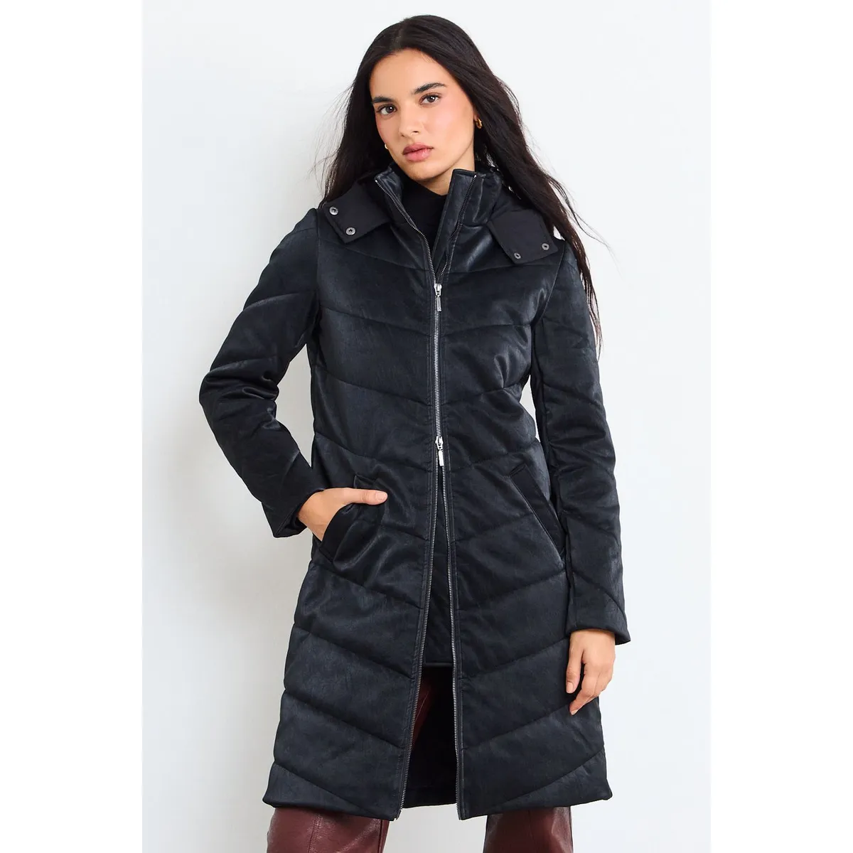 IO - Parka Lisa Mujer Negro Io