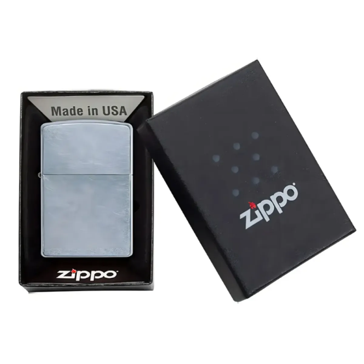 ZIPPO - Encendedor Zippo Lighter Street Chrome Plateado Zp207