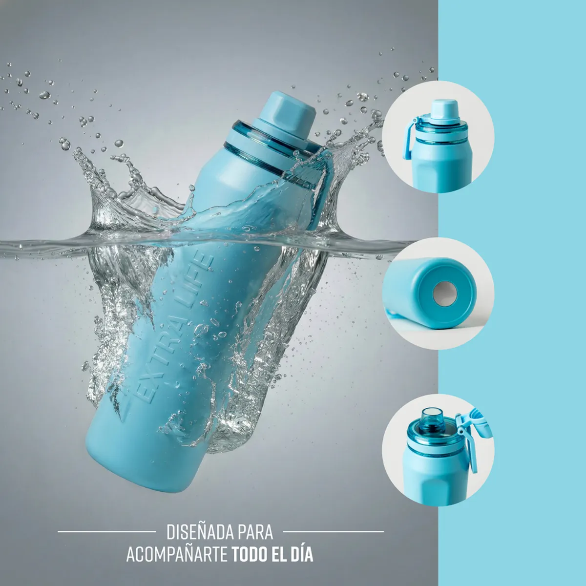 EXTRA LIFE - Botella Térmica 750 Ml Doble Acero Inoxidable - Extra Life
