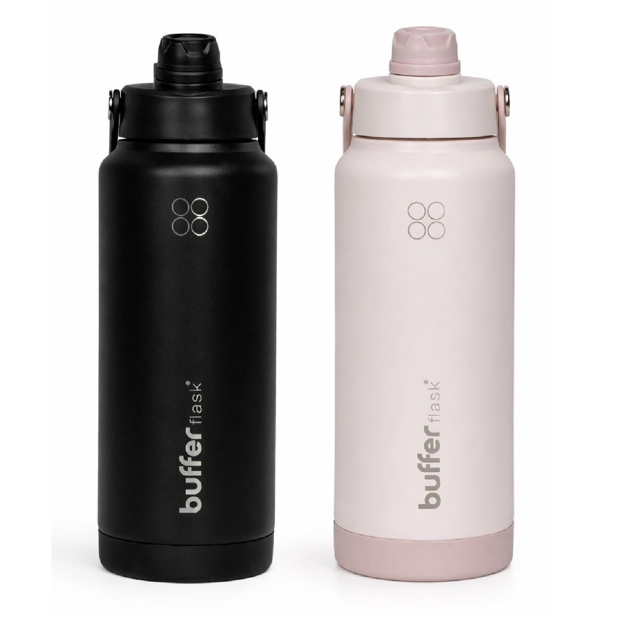 BUFFER FLASK - Termo Botella Agua Termica Buffer Flask Acero Inox 1L 2 en 1 Set de 2 - Rosa