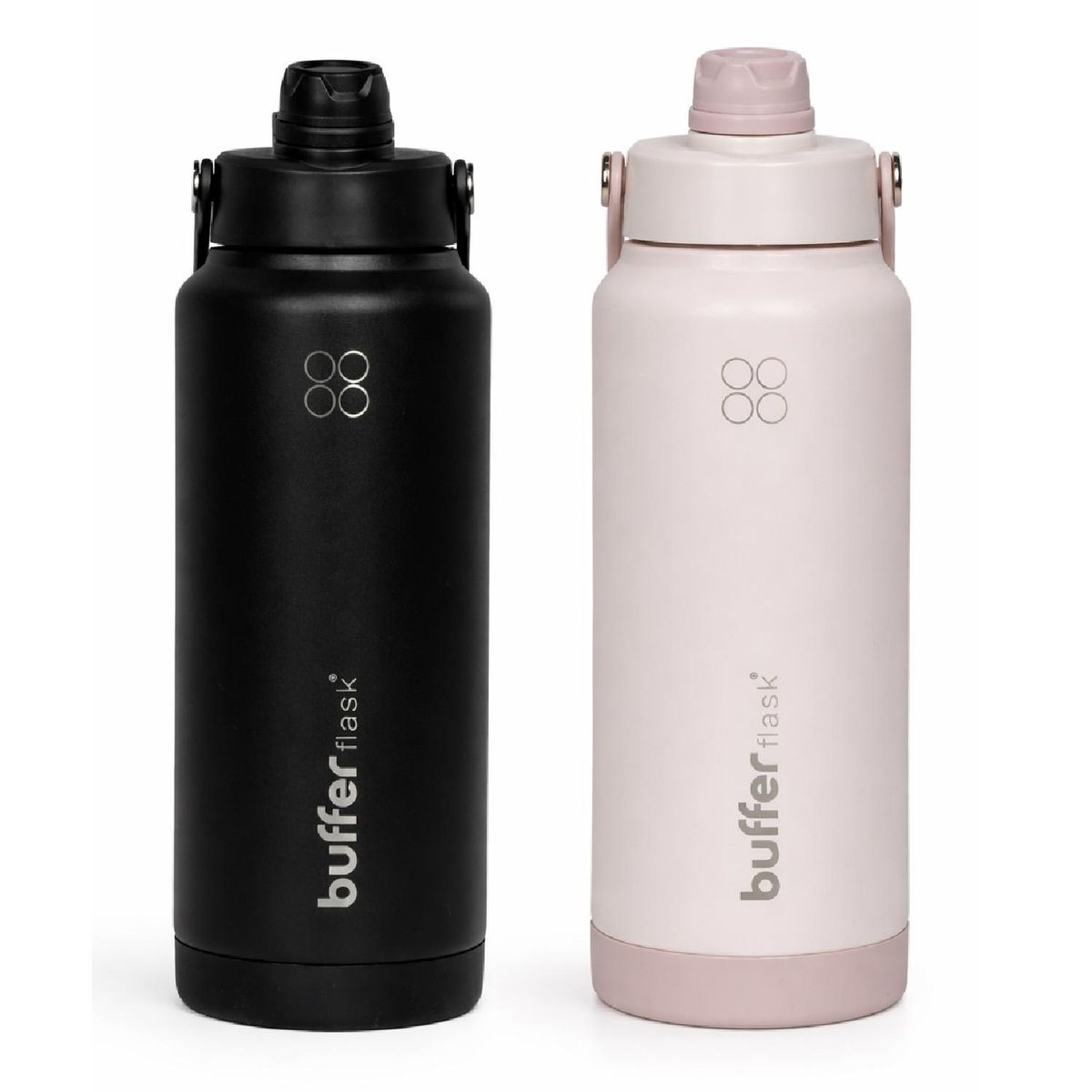 BUFFER FLASK - Termo Botella Agua Termica Buffer Flask Acero Inox 1L 2 en 1 Set de 2 - Rosa