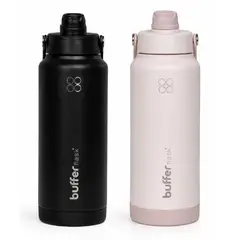 BUFFER FLASK - Termo Botella Agua Termica Acero Inox 1L 2 en 1 Set de 2 - Rosa