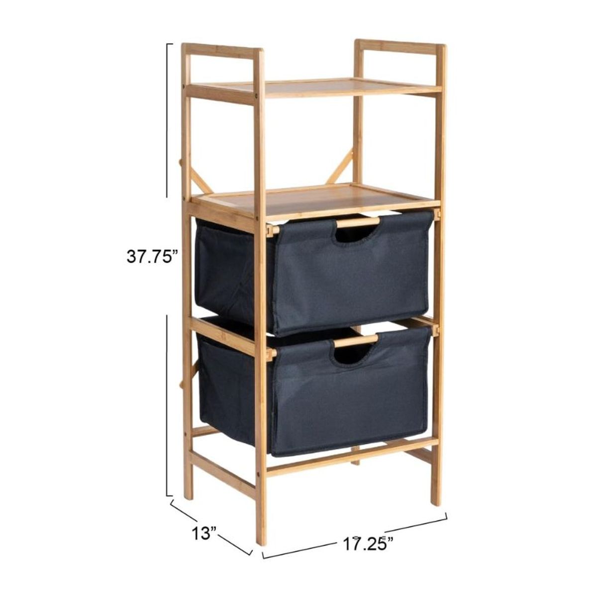 GENERICO - Estante Mueble Bambu Cajones Baño Organizador Negro