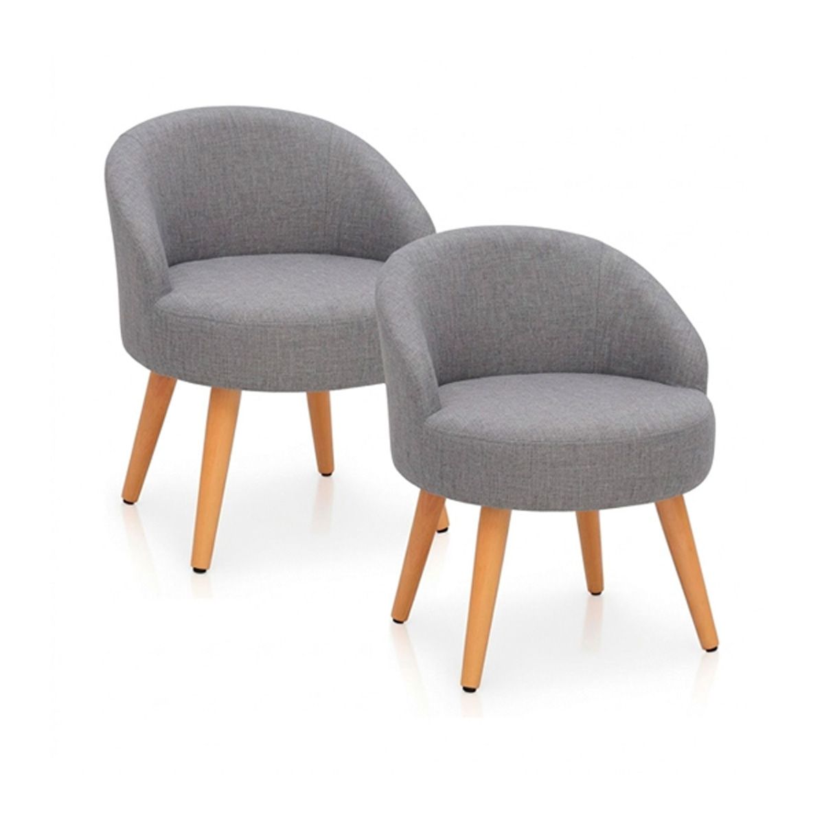 SDFIT - Sillas Pack 2x Unidades Gris Claro - 830-11 - Modelo D43