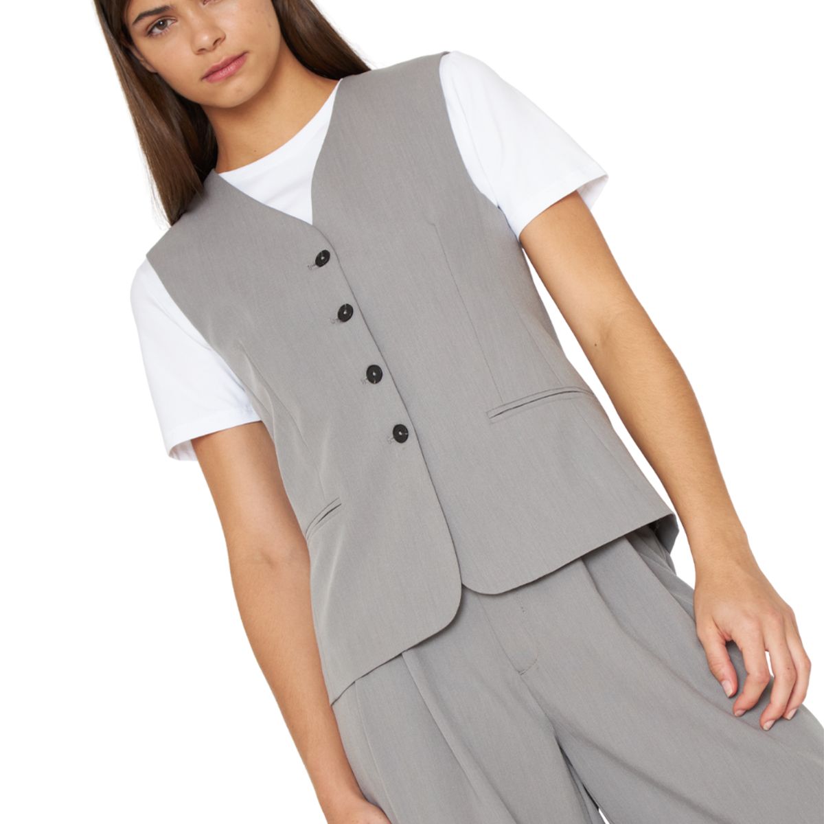 JACINTA TIENDA - Vest Alex gris claro Jacinta Tienda