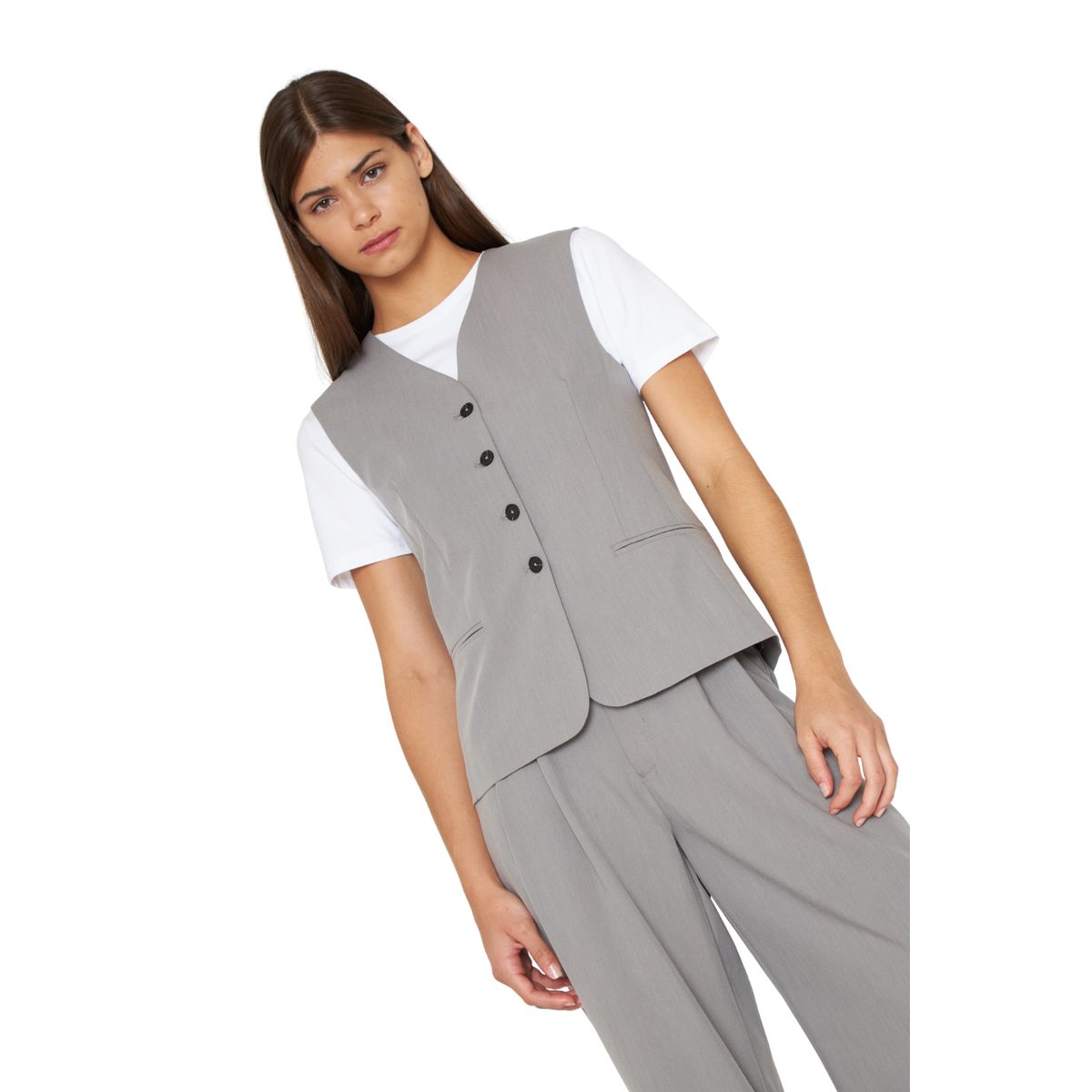 JACINTA TIENDA - Vest Alex gris claro Jacinta Tienda