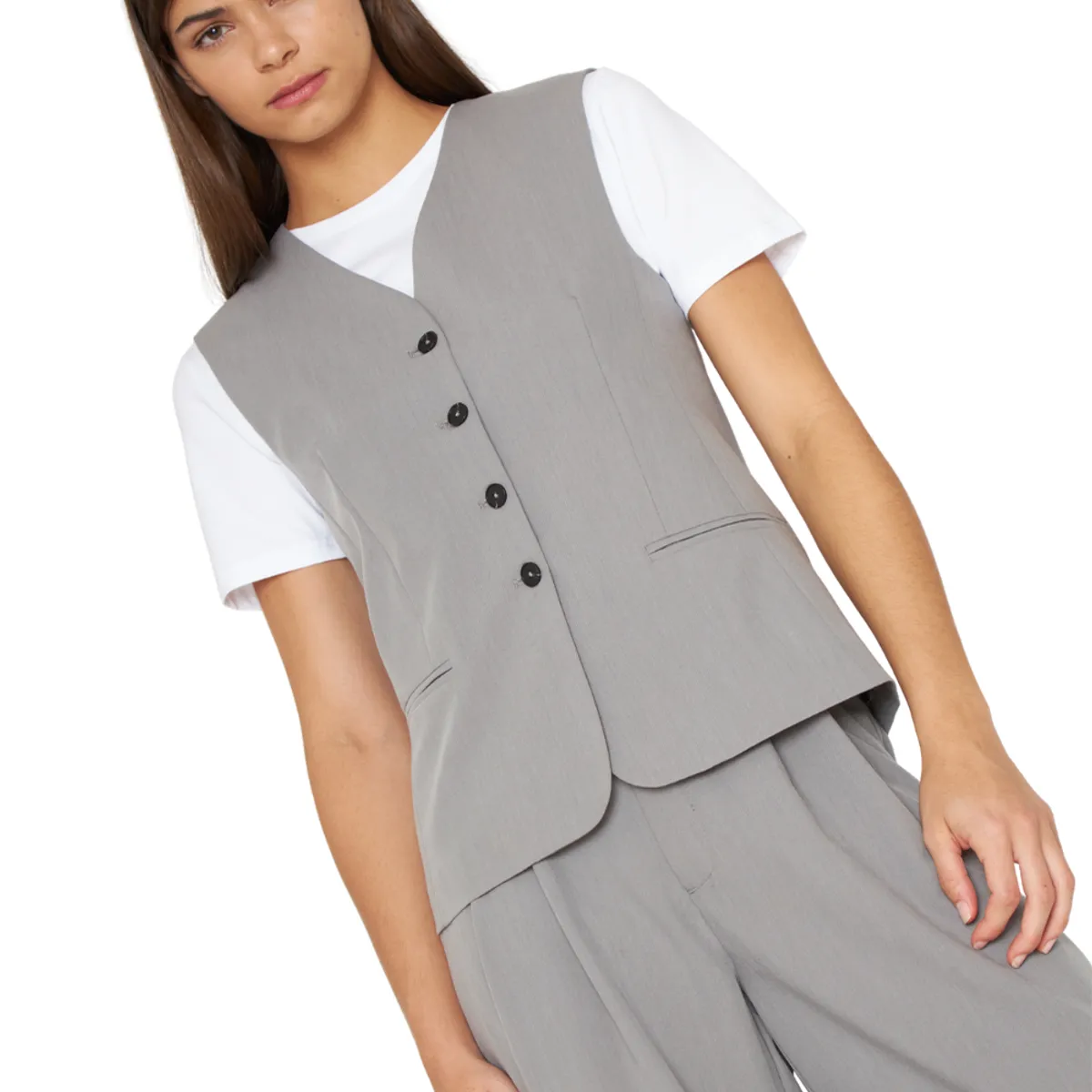 JACINTA TIENDA - Vest Alex gris claro Jacinta Tienda