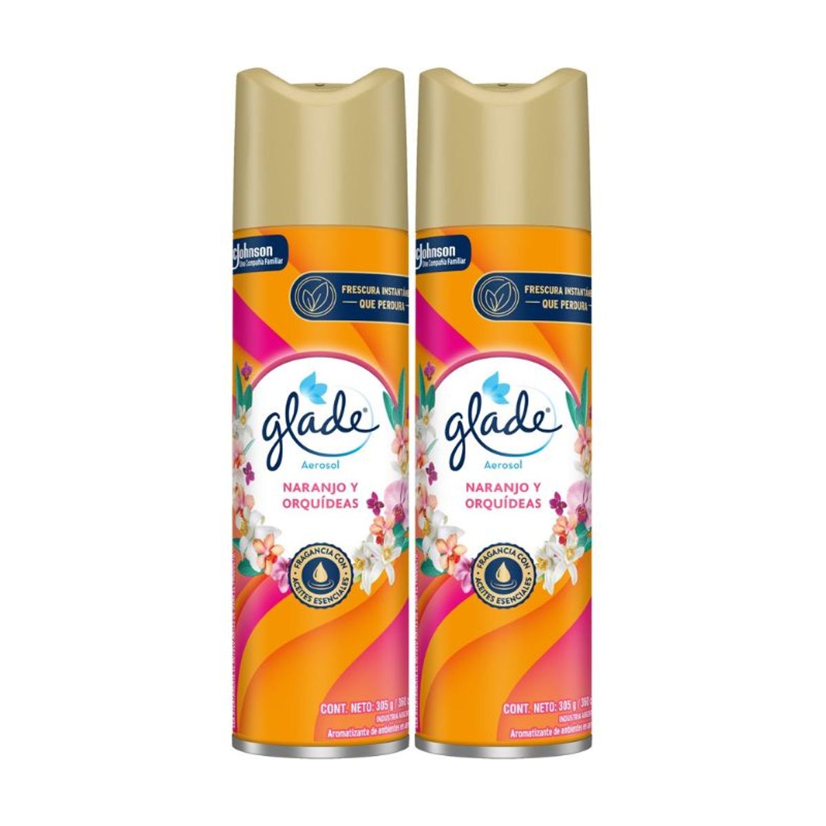 GLADE - Pack Glade Desodorante Ambiental Naranjo y Orquídeas Aerosol 360 ml