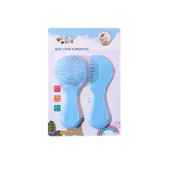 GENERICO - Pack Cepillo Y Peineta Cerdas Suaves Para Bebés Y Niños Azul