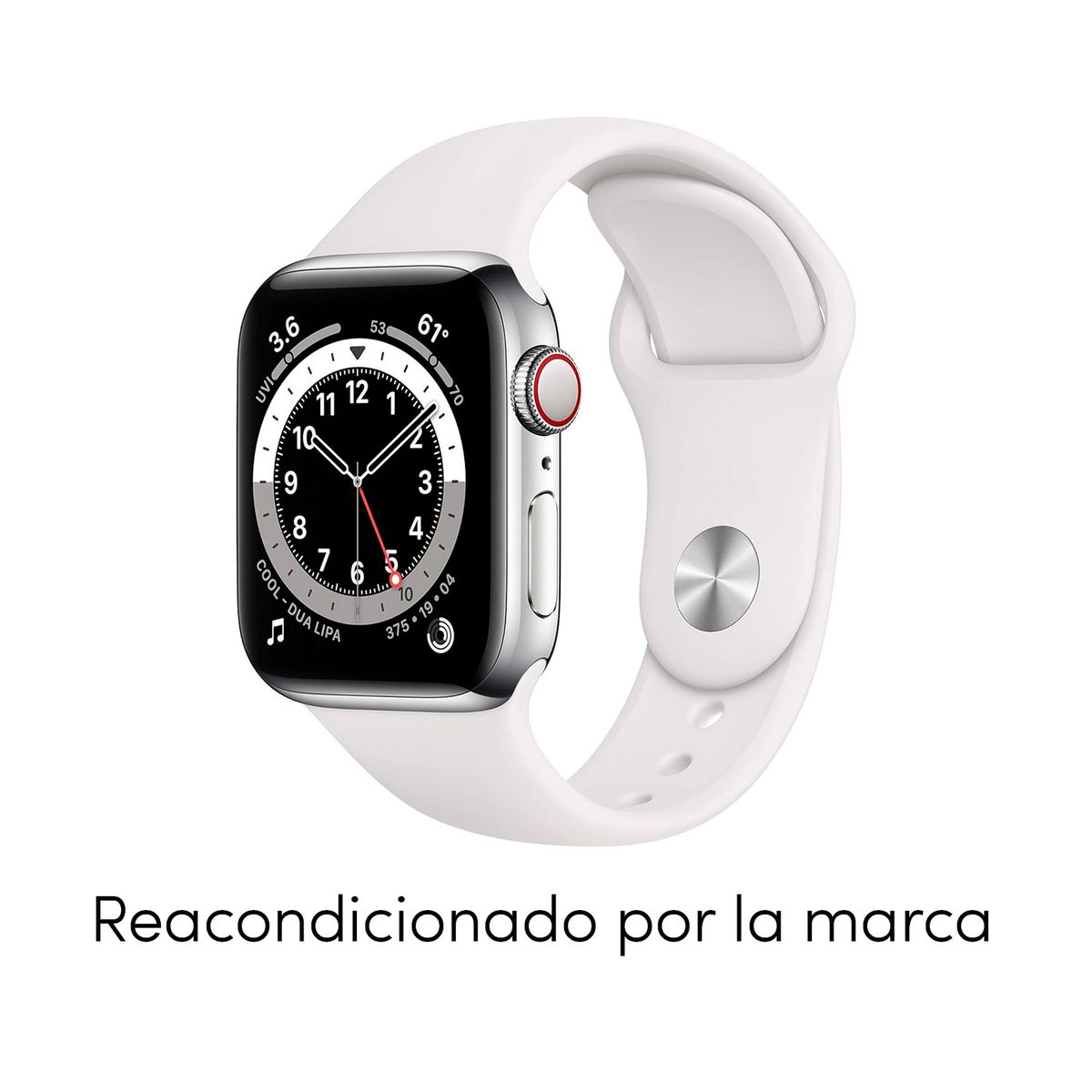 APPLE - Reloj Apple Watch Series 6 40mm GPS + Celular Silver Stainless Steel White Sport