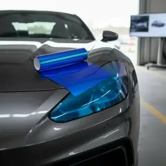 NEON - Vinilo Optico Para Focos Auto 30 Cm X 2 Metros Azul Claro