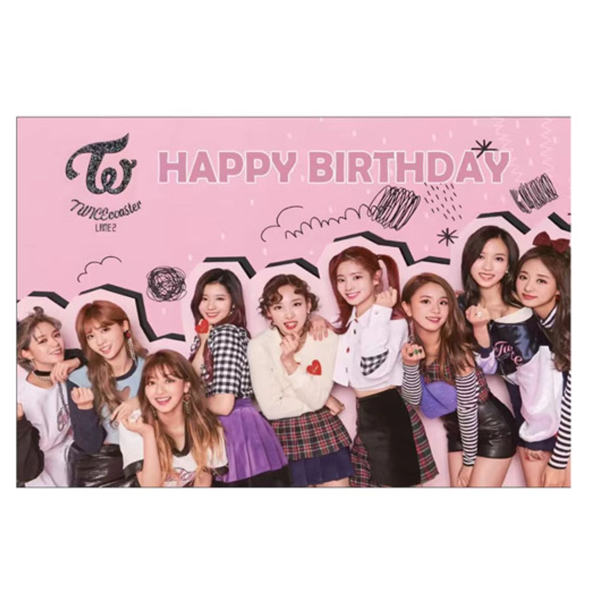 GENERICO - Tela Fondo Cumpleaños Kpop Twice Banner Tela 100x150cm