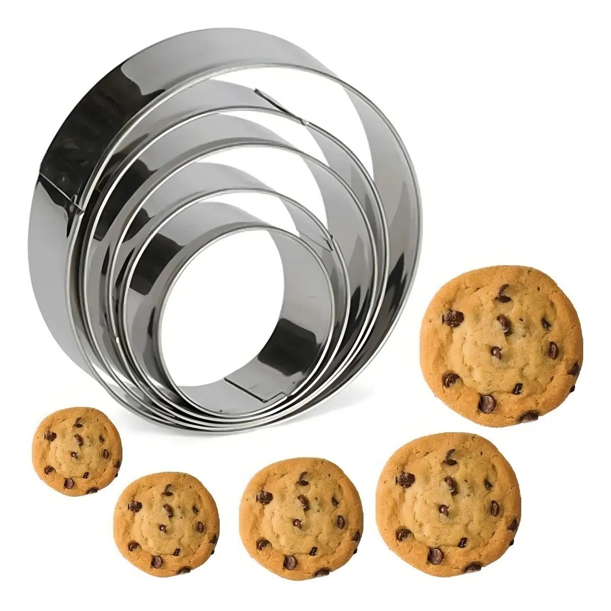 GENERICO - Set X 5 Moldes Cortadores Galletas Circulo