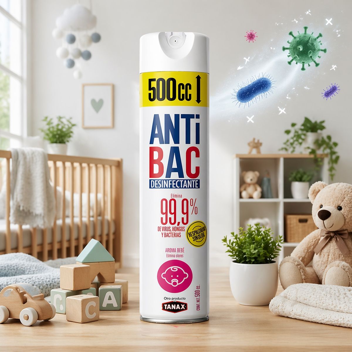 TANAX - DESINFECTANTE Aerosol BEBE 500CC ANTIBAC