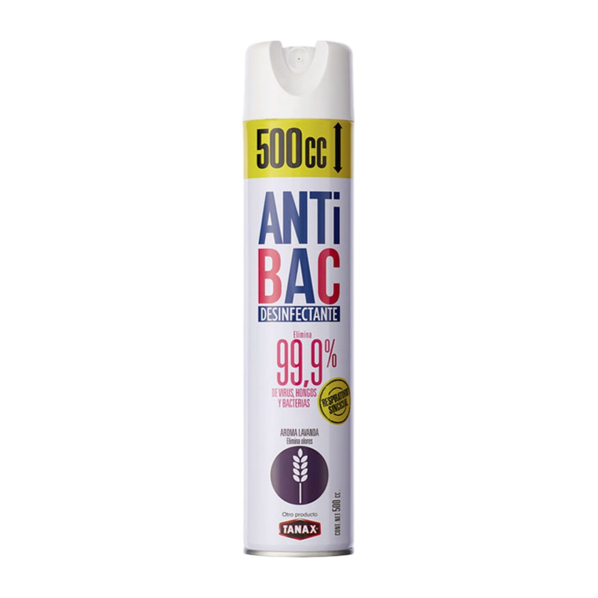 TANAX - DESINFECTANTE Aerosol LAVANDA 500CC ANTIBAC