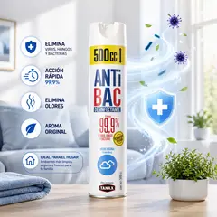 TANAX - DESINFECTANTE Aerosol ORIGINAL 500CC ANTIBAC