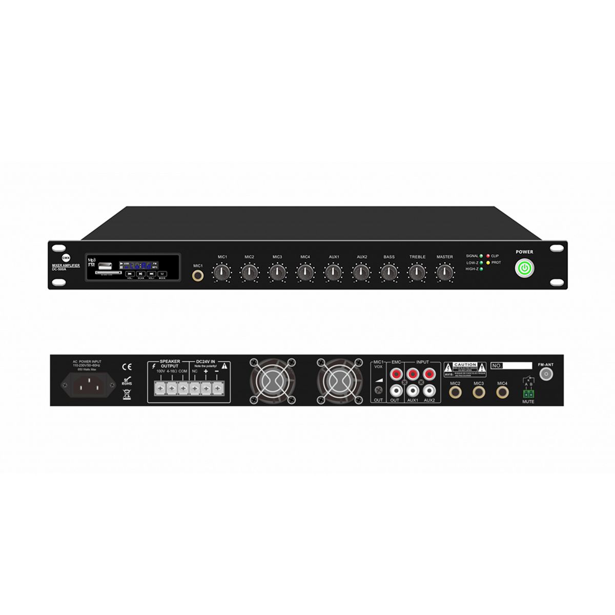 GENERICO - AMPLIFICADOR MIXER 350W RAQUEABLE con USBSDFMBluetooth