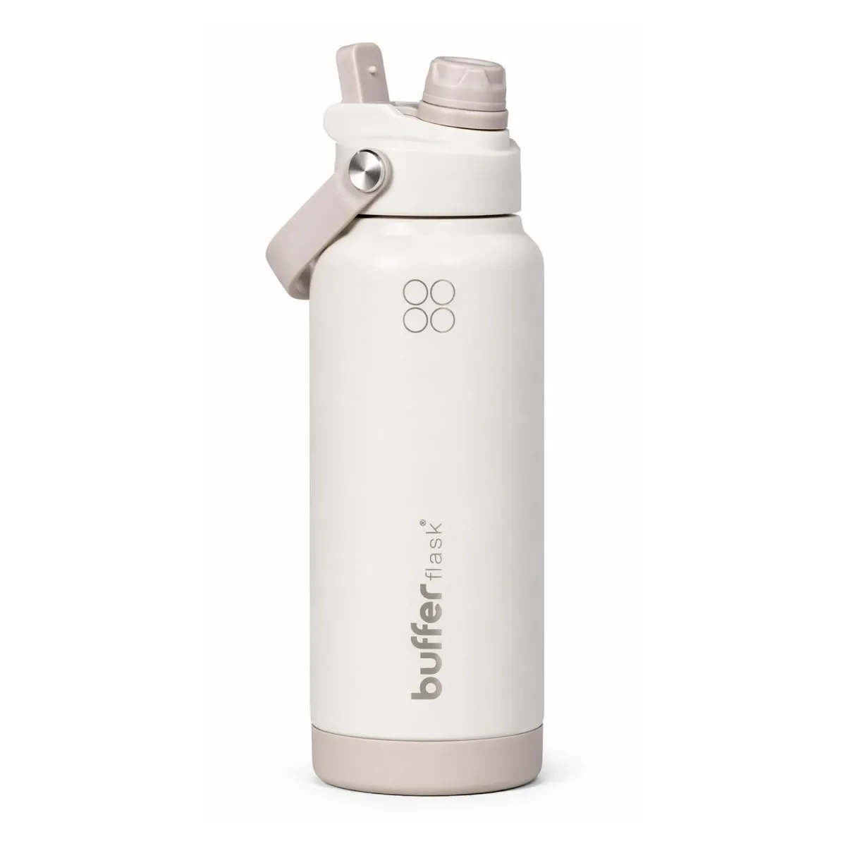BUFFER FLASK - Termo Botella Agua Termica Buffer Flask Acero Inox 1L 2 en 1 - Blanco
