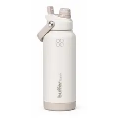 BUFFER FLASK - Termo Botella Agua Termica Acero Inox 1L 2 en 1 - Blanco