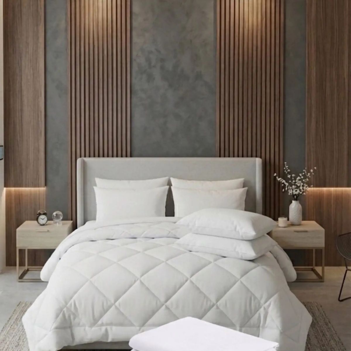 GENERICO - SET SÁBANAS MAS PLUMÓN NORDICO MAS 2 ALMOHADAS KING BLANCO 230 CM X 250 CM