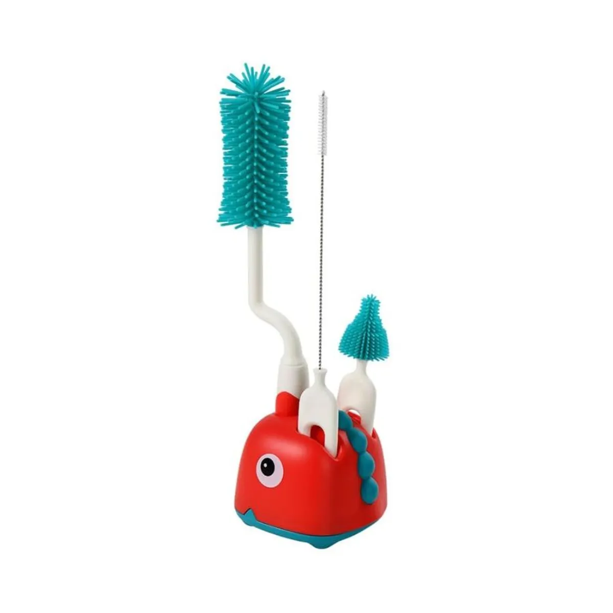 GENERICO - Juego De Limpieza De Biberones Silicona 3 En 1 Rojo