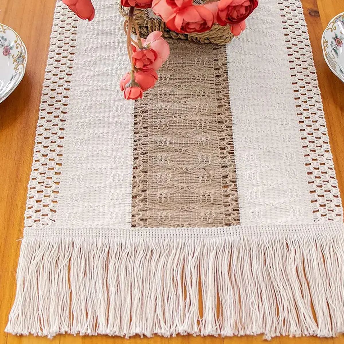 ALMA & DECO - Camino de Mesa Nature Terra 30 cm. X 180 cm.