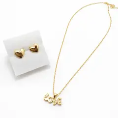 CHINA - Collar y aretes dorados de mujer baño de oro